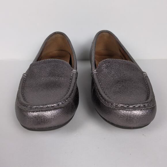 VIONIC Debbie Loafer Metallic Silver Leather Orthotic Comfort Women's 7.5 Wide - Picture 7 of 9